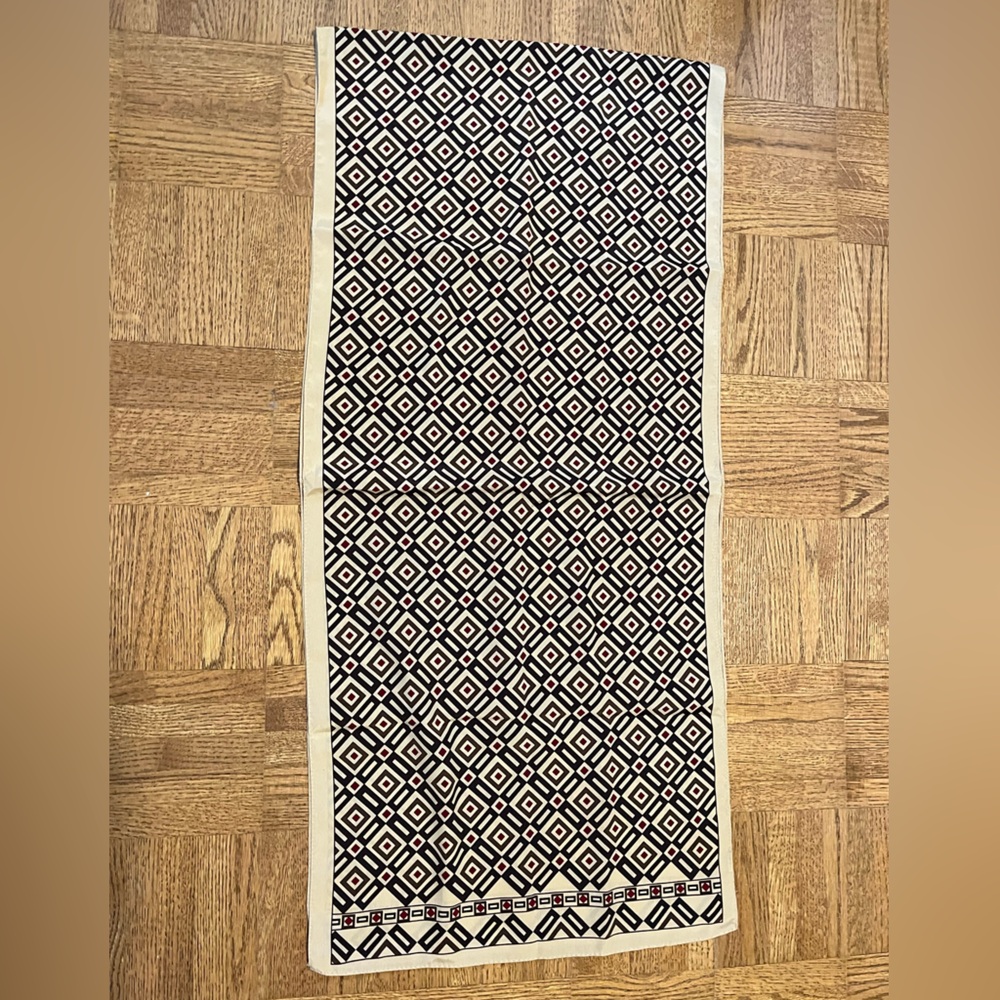 🌸 Geometric Tan, Brown, Burgundy Scarf (3 for $25)